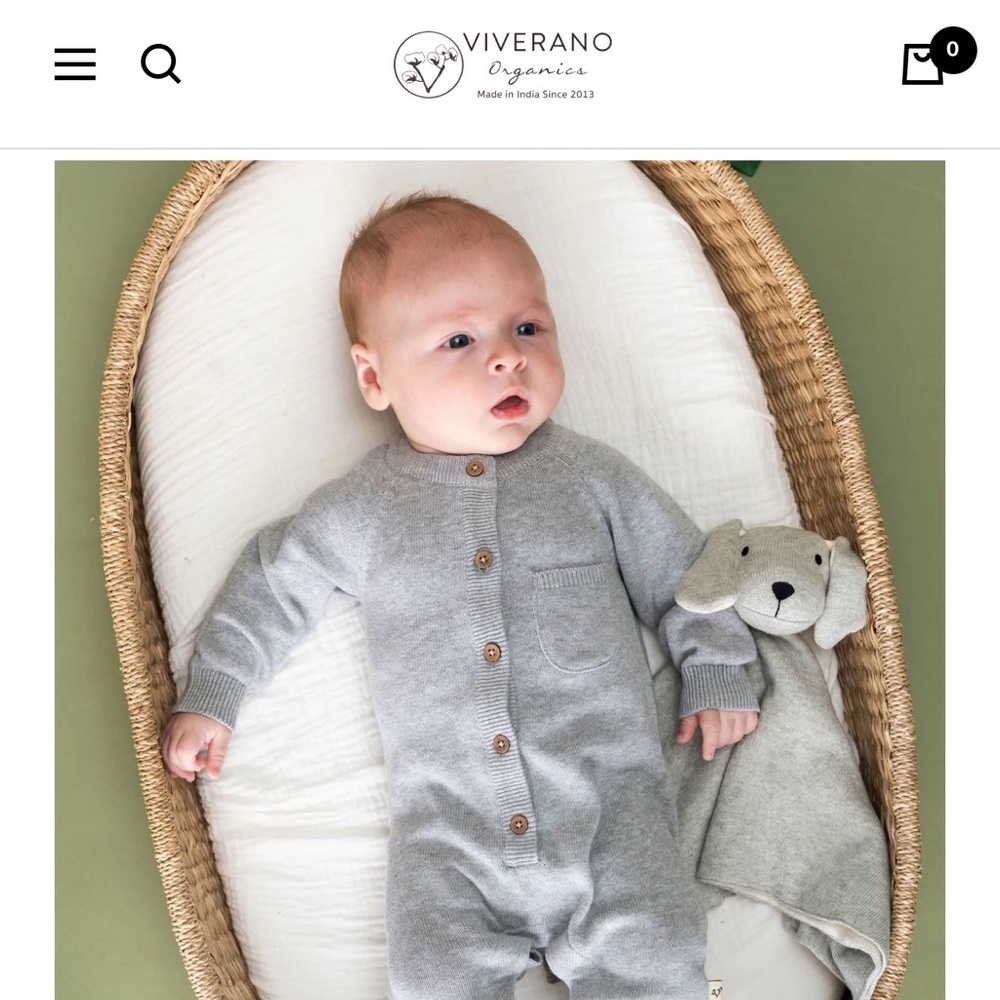 Cozy Gray Knit Baby One-Piece Romper - Picture 5 of 5